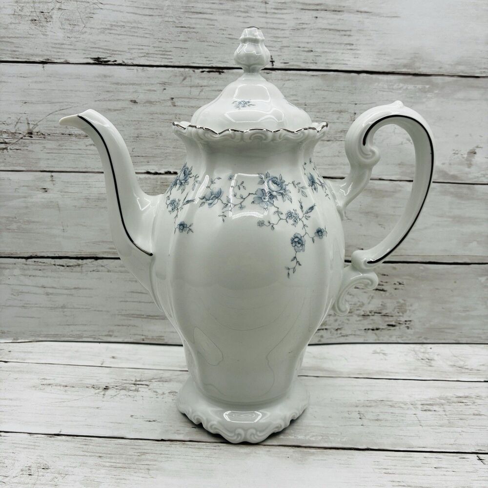 Johann Haviland Blue Garland White Delicate Blue Floral Tea Pot 11.5"